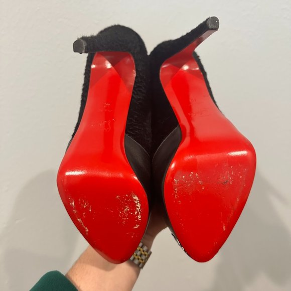 Christian Louboutin Black Platform Pumps with Silver on Toes - Picture 4 of 4